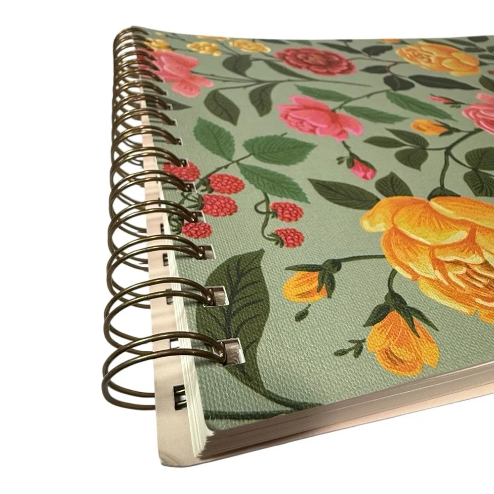 Rifle Paper Co Roses Large Top Spiral Notebook 11x8.5 Ruled Brand New